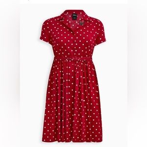 Torrid Disney, Minnie Mouse red polkadot, retro, swing dress
